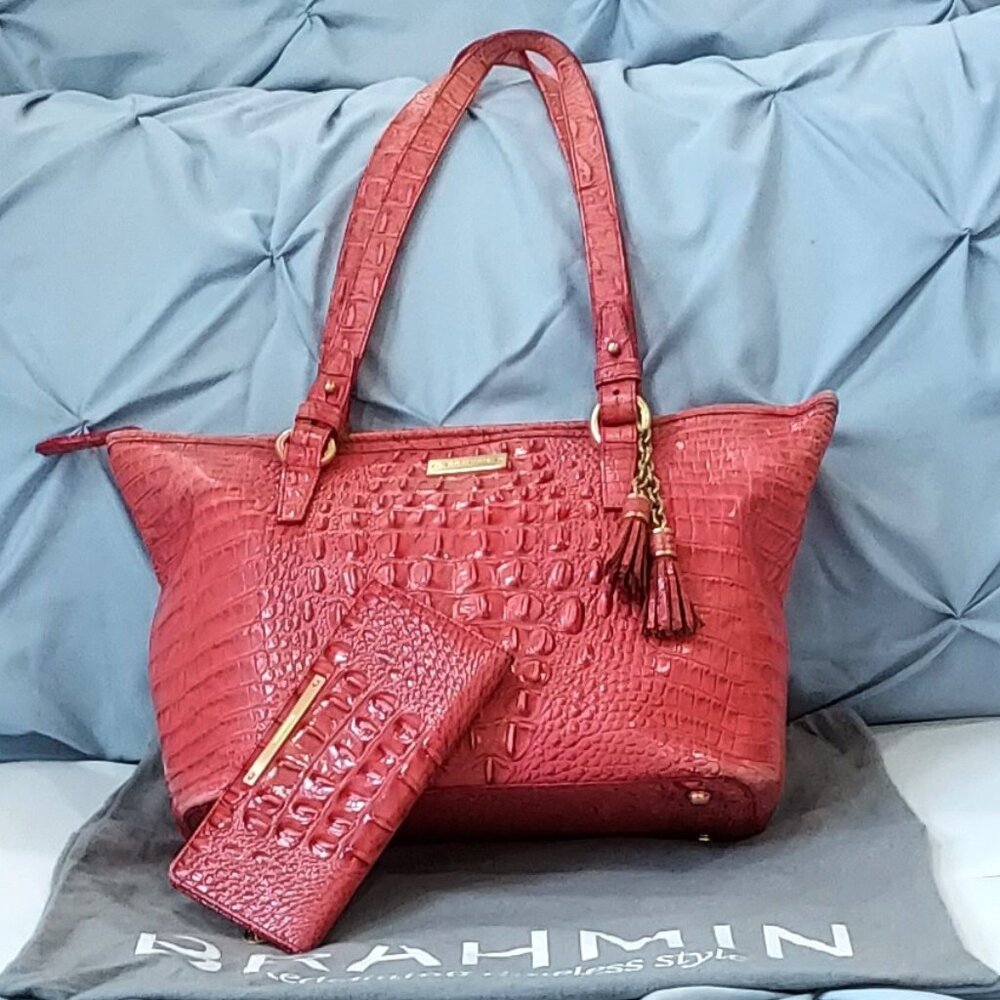 SET –  Brahmin Medium Asher Melbourne Tote  (Punch Color) and Ady Wallet